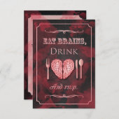 Eat Brains, Drink en huwelijk Zombie RSVP (Voorkant / Achterkant)