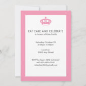 Eat Cake and Celebrate Birthday Invite- Roze Kaart (Achterkant)