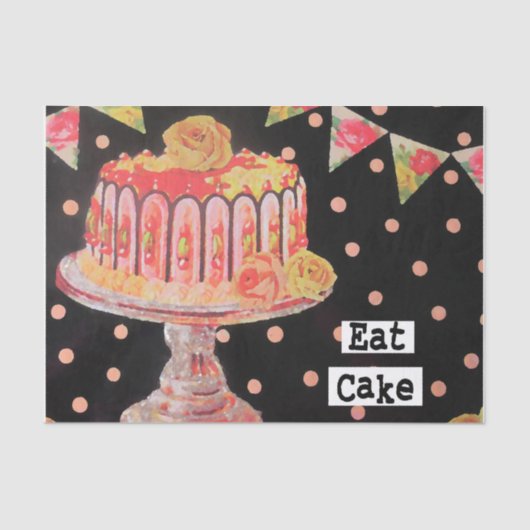 Eat Cake Birthday Tissue Paper Ontkoppeling Tissuepapier (Voorkant)