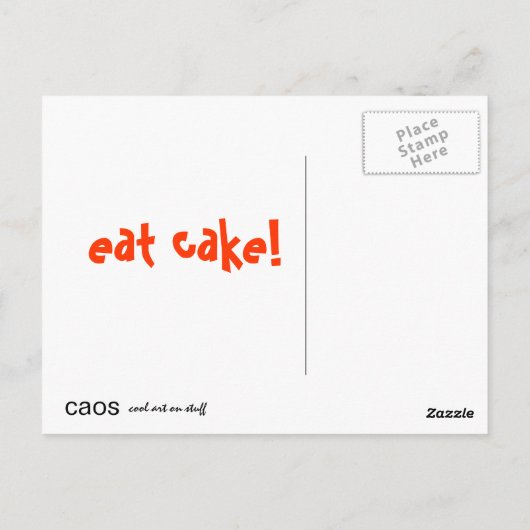 Eat Cake Briefkaart (Achterkant)