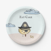 Eat Cake Cute Pirate Thaise Gepersonaliseerde Part Papieren Bordje (Voorkant)