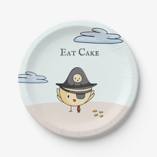 Eat Cake Cute Pirate Thaise Gepersonaliseerde Part Papieren Bordje (Voorkant)