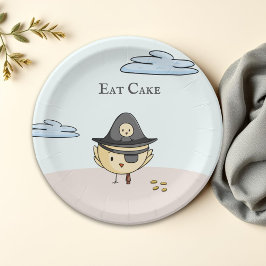 Eat Cake Cute Pirate Thaise Gepersonaliseerde Part Papieren Bordje