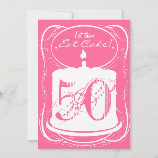 Eat Cake Drink Margaritas 50th Birthday Invitation Kaart (Voorkant)