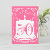 Eat Cake Drink Margaritas 50th Birthday Invitation Kaart (Staand voorkant)