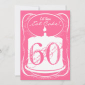 Eat Cake Drink Margaritas 60th Birthday Invitation Kaart (Voorkant)