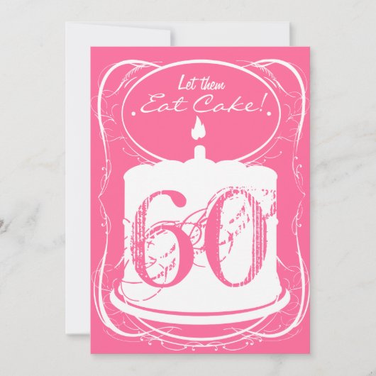 Eat Cake Drink Margaritas 60th Birthday Invitation Kaart (Voorkant)