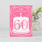 Eat Cake Drink Margaritas 60th Birthday Invitation Kaart (Staand voorkant)