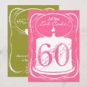 Eat Cake Drink Margaritas 60th Birthday Invitation Kaart (Voorkant / Achterkant)