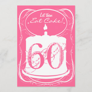 Eat Cake Drink Margaritas 60th Birthday Invitation Kaart