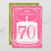 Eat Cake Drink Margaritas 70th Birthday Invitation Kaart (Voorkant / Achterkant)
