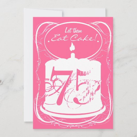 Eat Cake Drink Margaritas 75th Birthday Invitation Kaart (Voorkant)