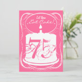 Eat Cake Drink Margaritas 75th Birthday Invitation Kaart (Staand voorkant)