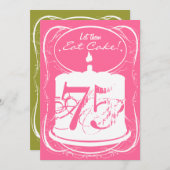 Eat Cake Drink Margaritas 75th Birthday Invitation Kaart (Voorkant / Achterkant)