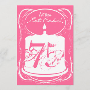 Eat Cake Drink Margaritas 75th Birthday Invitation Kaart