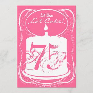 Eat Cake Drink Margaritas 75th Birthday Invitation Kaart