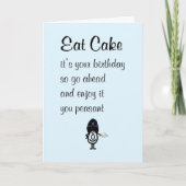 Eat Cake, een grappig, gelukkig vaderdaggedicht Kaart (Voorkant)