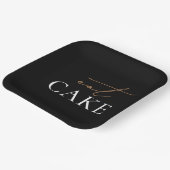 Eat Cake Modern Black and White Wedding Papieren Bordje (Gebogen)