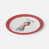 Eat Cake Traditional Red White Polka Dot Sevillana Papieren Bordje (Gekanteld)