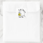 Eat Cheese en Sin Vierkante Sticker (Tas)