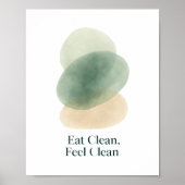Eat Clean Feel Clean Abstract Kitchen Print (Voorkant)