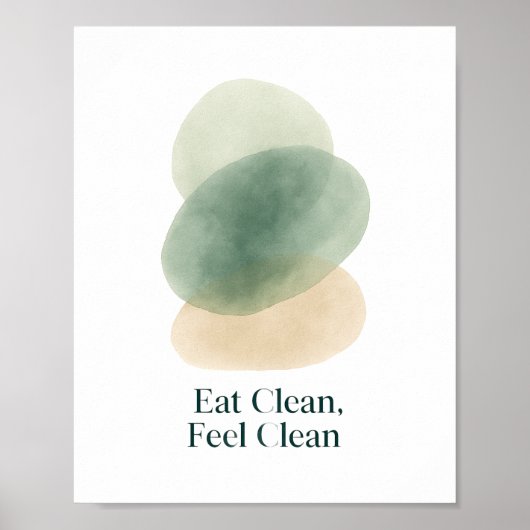 Eat Clean Feel Clean Abstract Kitchen Print (Voorkant)