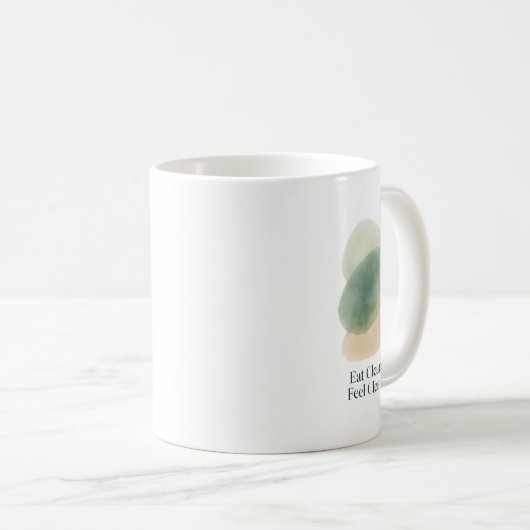 Eat Clean, Feel Clean Abstract Mug Koffiemok (Voorkant rechts)