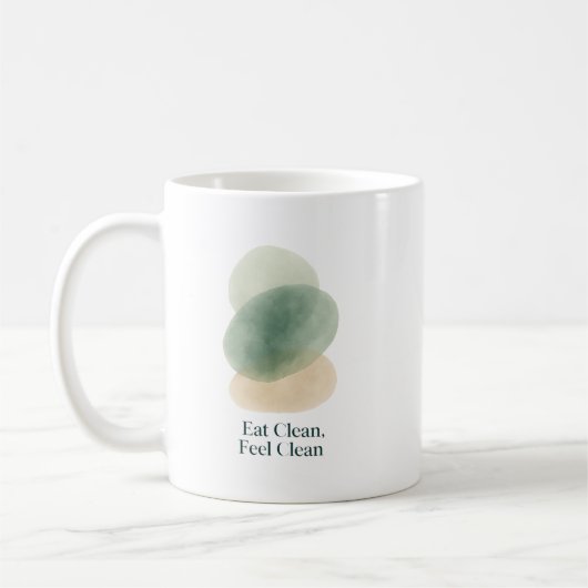 Eat Clean, Feel Clean Abstract Mug Koffiemok (Links)