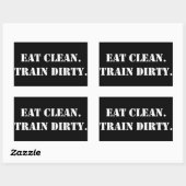 Eat Clean. Train Dirty. Rechthoekige Sticker (Vel)