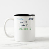 Eat Code Slaap Coder Software Developer Tweekleurige Koffiemok (Links)