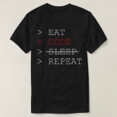 Eat Code Slaap Herhaal Programmer Codering T-shirt (Design voorkant)
