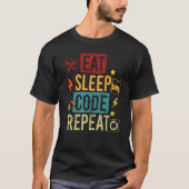 Eat Code Slaap Programming Computer Science Progra T-shirt (Voorkant)