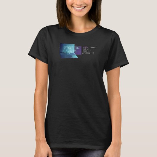 Eat Code Slaapstand Computer Science Python Prog T-shirt (Voorkant)