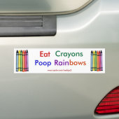 Eat Crayons Poop Rainbows Bumpersticker (Op auto)
