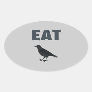 Eat Crow Ovale Sticker