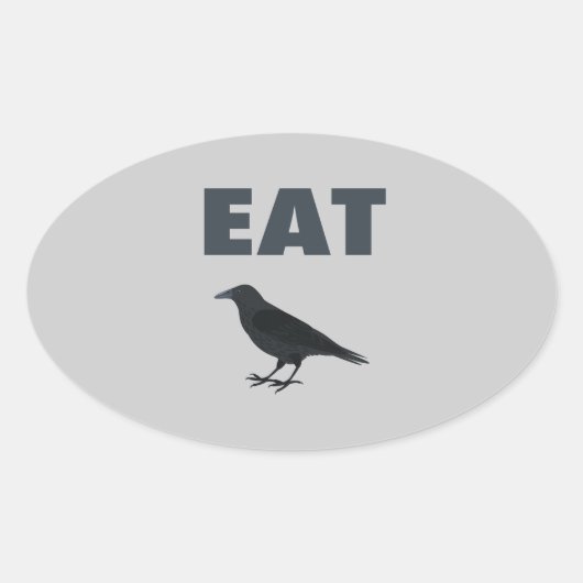 Eat Crow Ovale Sticker (Voorkant)