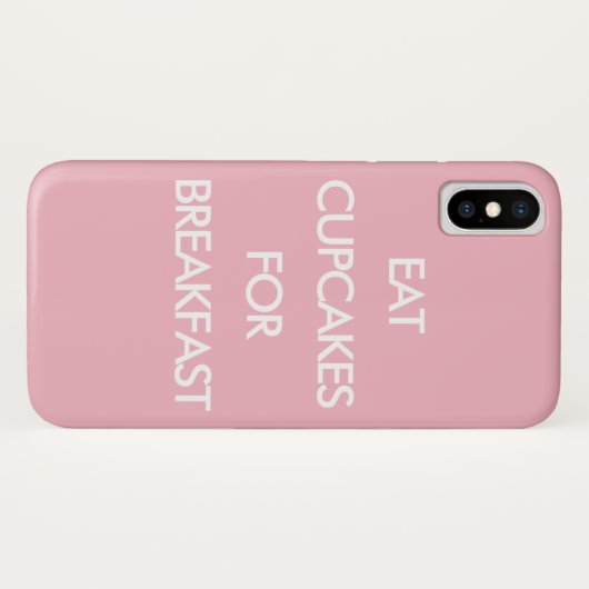 EAT CUPCAKES FOR BREAKFAST roze iPhone Case (Achterkant (horizontaal))