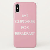 EAT CUPCAKES FOR BREAKFAST roze iPhone Case (Achterkant)