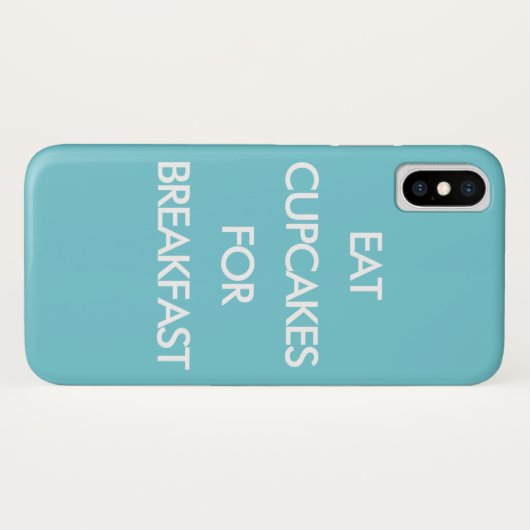 EAT CUPCAKES FOR BREAKFAST turquoise iPhone Case (Achterkant (horizontaal))
