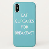 EAT CUPCAKES FOR BREAKFAST turquoise iPhone Case (Achterkant)