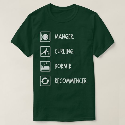 Eat Curling Slaapstart T-shirt (Design voorkant)