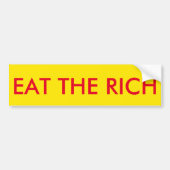 EAT DE RICH BUMPERSTICKER (Voorkant)