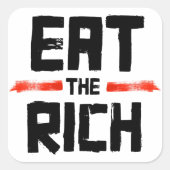EAT DE RICH VIERKANTE STICKER (Voorkant)