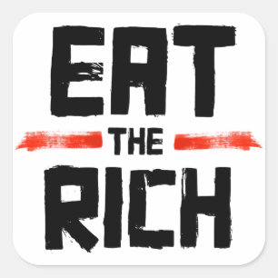 EAT DE RICH VIERKANTE STICKER