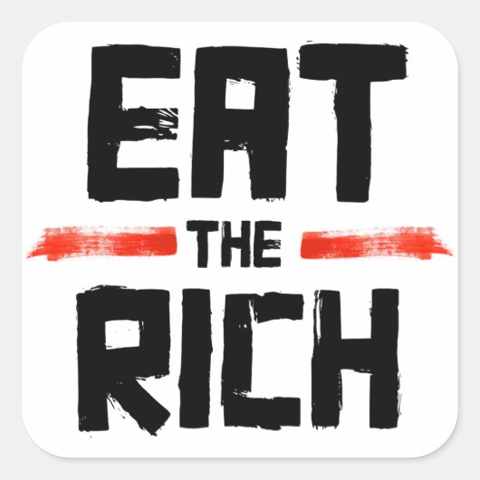 EAT DE RICH VIERKANTE STICKER (Voorkant)