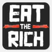 EAT DE RICH VIERKANTE STICKER (Voorkant)