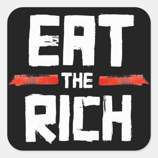 EAT DE RICH VIERKANTE STICKER (Voorkant)