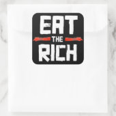 EAT DE RICH VIERKANTE STICKER (Tas)