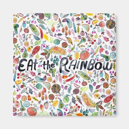 EAT DE waterverf "RAINBOW" voor kleurrijke vruchte Magneet (Voorkant)