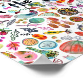 EAT DE waterverf "RAINBOW" voor kleurrijke vruchte Poster (Hoek)